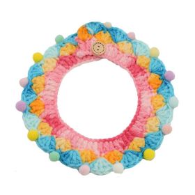Pink Blue Pet Collar Dog Handmade Knitted Necklace Scarf New Year Christmas Crochet Collar Bib Photography Prop