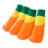 4 Pcs Dog Knitted Socks Pet Leg Socks Small Dog Waterproof Coated Socks Scratch Proof Protective Socks, Orange 4#