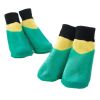 4 Pcs Dog Knitted Socks Pet Leg Socks Small Dog Waterproof Coated Socks Scratch Proof Protective Socks, Green Yellow 4#
