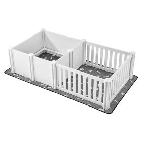 Puppy Dog Whelping Pen Box Adjustable Door Height for Medium Dogs 73 x 38 x 19.7 in