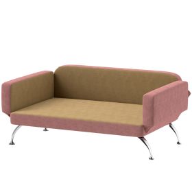 PawHut Dog Sofa Bed w/ Adjustable Armrest & Backrest for Small Dogs, Pink