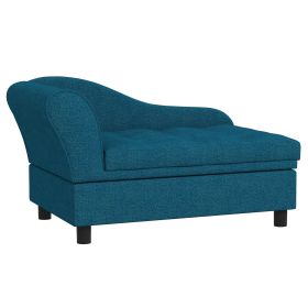 PawHut Elevated Dog Bed with Storage Space Soft Cushion for Pets Navy Blue