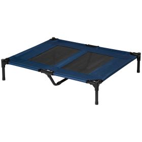 PawHut Cooling Elevated Dog Bed 36 x 30 Portable Raised Cot Washable Mesh Large Dogs Blue