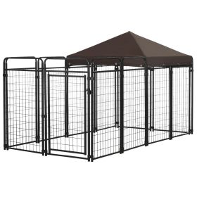 PawHut Outdoor Dog Kennel 9.3 x 4.6 Exercise Pen with UV Protection Canopy Water-resistant for Medium Large Dogs