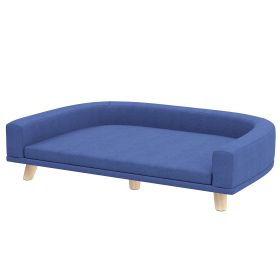 PawHut Dog Sofa Couch Bed with Washable Cushion for Dogs, Blue
