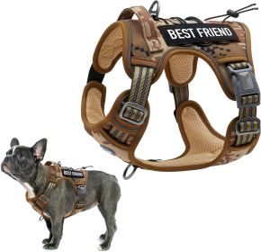 Tactical Dog Harness with Handle Medium Dogs; Desert Color Camo Dog Harness for Training and Working; Military Dog Tactical Vest