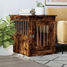 Dog Crate Furniture Smoked Oak 21.7" x 29.5" x 25.6" Engineered Wood