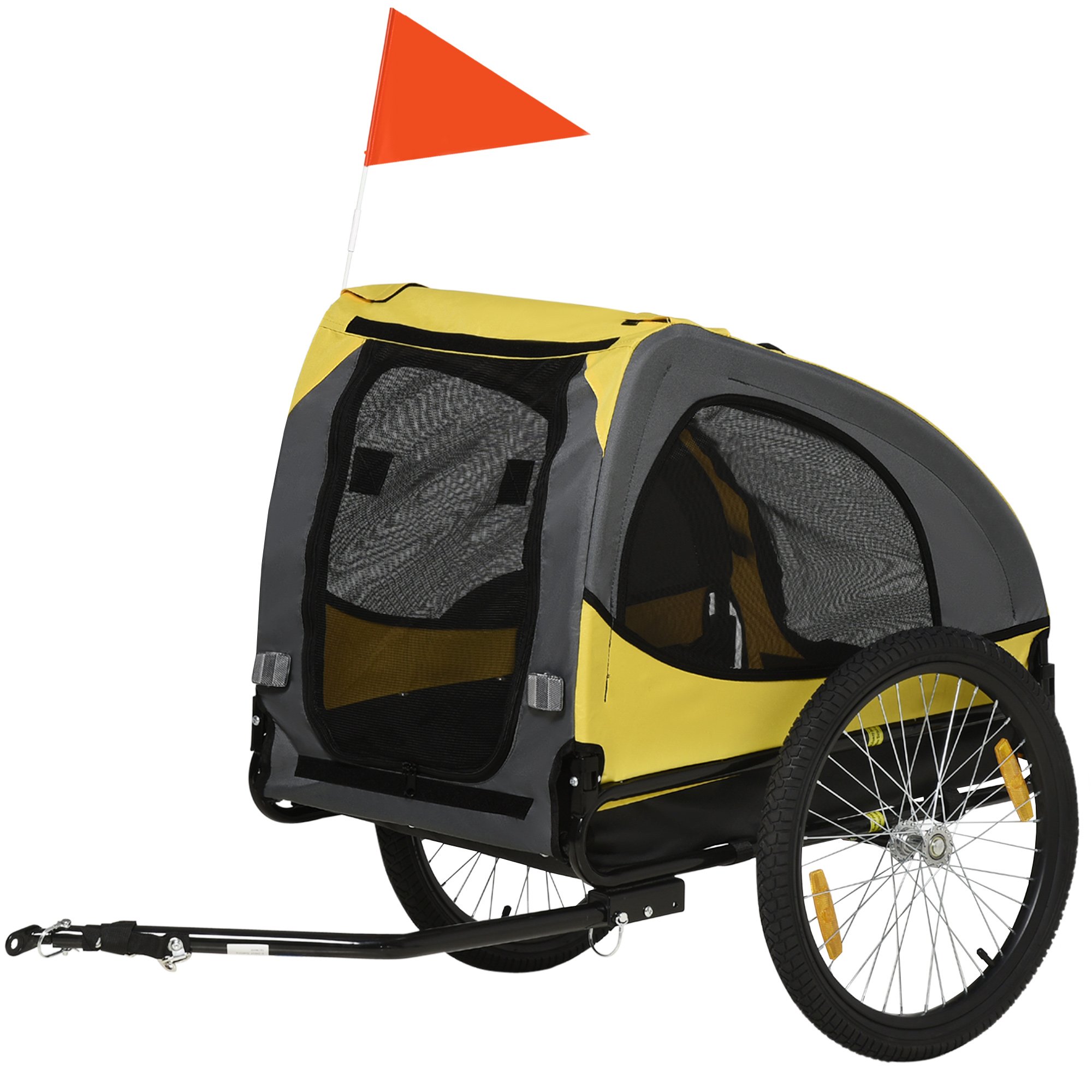 Dog Bike Trailer, Pet Stroller with Wheels for Medium Dogs, Yellow