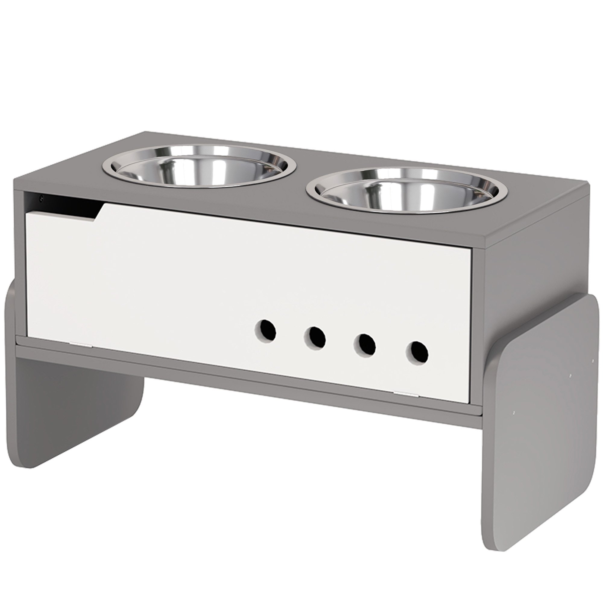 Elevated Dog Bowls, 3 Height Adjustable Raised Dog Bowls w/ Slow Feeder Mat, Stand, for Medium to Extra Large Dogs