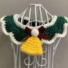 Green Handmade Knitted Pet Necklace Dog Christmas Jingle Bell Collar Pet Cute Collar Charms Crochet Scarf Bib