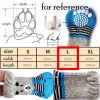 4 Pcs Knit Dog Socks Dog Paw Protection for Indoor Wear, Red Bowknots