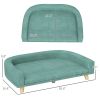 PawHut Large Dog Sofa Bed with Washable Cushion, Green, Comfortable Pet Couch for Dogs