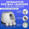 White Automatic Dog Ball Launcher Machine; Automatic Tennis Ball Thrower for Dogs 10.2 x 8.3 x 10.6