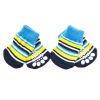 4 Pc Blue Yellow Striped Knitted Dogs Socks Cute Pet Socks Dog Paw Protection for Puppy Indoor Wear