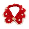Red Handmade Pet Knitted Collar New Year Christmas Decoration Necklace Dog Crochet Cute Scarf Bib