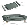 PawHut Dog Couch with Removable Pillows, Foam Pet Sofa, Water-Resistant Fabric, Gray
