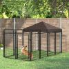 PawHut Outdoor Dog Kennel 9.3 x 4.6 Exercise Pen with UV Protection Canopy Water-resistant for Medium Large Dogs