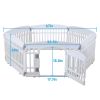 Pet Playpen Foldable Gate for Dogs Heavy Plastic Puppy Exercise Pen with Door Portable Indoor Outdoor Puppies Folding Cage 6 Panels M