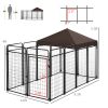 PawHut Outdoor Dog Kennel 9.3 x 4.6 Exercise Pen with UV Protection Canopy Water-resistant for Medium Large Dogs