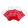 4 Pcs Dog Knitted Pet Socks Cartoon Cute Red Christmas Puppy Socks Dog Foot Covers Poodle Socks