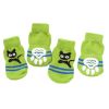 4 Pcs Green Cats Knitted Dogs Socks Cute Pet Socks Dog Paw Protection for Puppy Indoor Wear