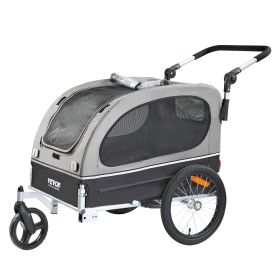 VEVOR Dog Bike Trailer, Supports up to 88 lbs, 2-in-1 Easy Folding Cart Frame with Quick Release Wheels