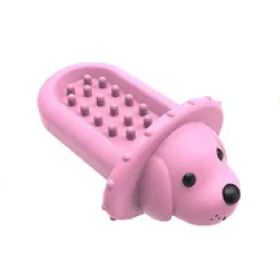 PROKEl Soft Rubber Toy Puppy Slow Feeder PadPeanutButter Treat Dispenser Training Aid DogCrateTraining Tool -Reduce Boredom Anxiety.Distraction For Do (Option: Pink)