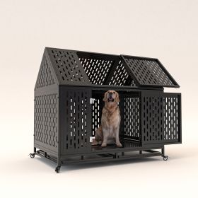 45inch Heavy Duty Dog Crate (Option: Black)