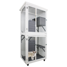 Outdoor Indoor Cat Pet Climbing Frame Game Cage Cute Large Space (Option: Grey)