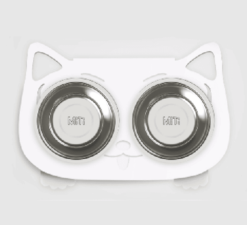 Anti-falling Dog Cat Feeding Water Bowl (Option: White-Style1)
