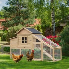 69" Chicken Coop Backyard Poultry Hen Cage (Option: Natural Wood-1010x870x270 mm)