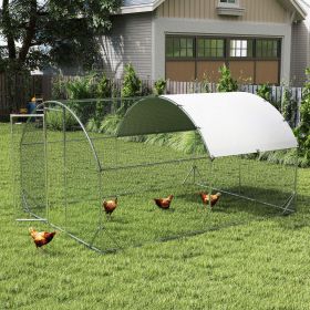 Large Chicken Coop Chicken Run with Waterproof and Anti-UV Cover (Option: Silver-1950x280x170 mm)
