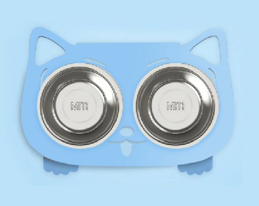 Anti-falling Dog Cat Feeding Water Bowl (Option: Blue-Style1)