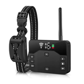 Wireless Electric Dog Fence Waterproof Pet Shock Boundary Containment System Electric Training Collar For Small Medium Large Dogs (Option: Black)