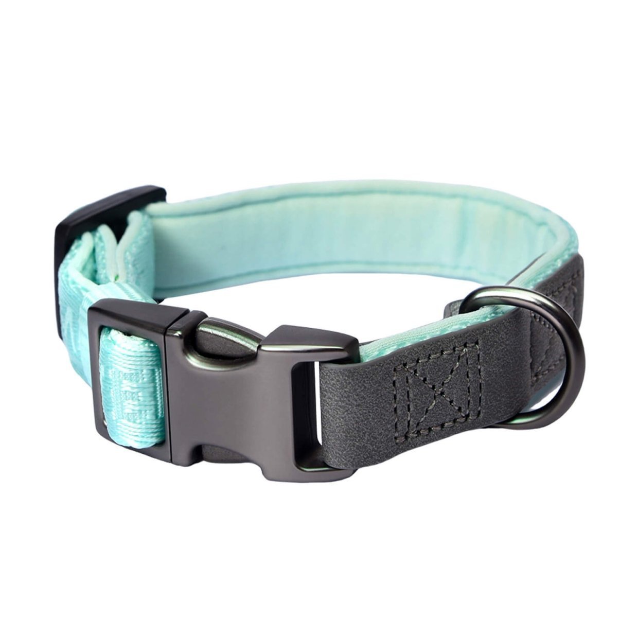 PETMARVEL Heavy Duty Solid Dog Collar Neoprene Padded 1 In Wide (Option: Mint Green-Small)