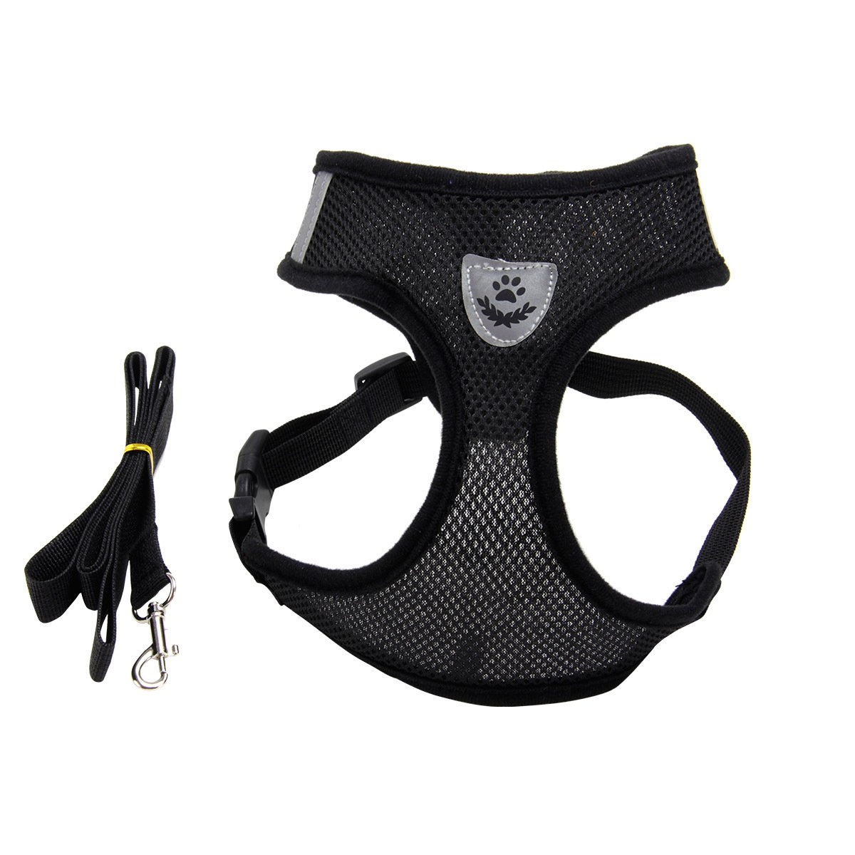 Fashionable High-end Multi-color Dog Harness (Option: Black-M)