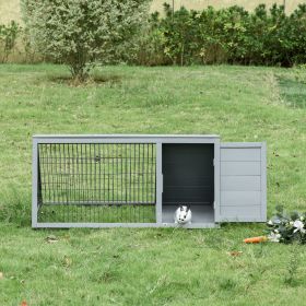 46" x 24" A-Frame Outdoor Rabbit Hutch (Option: Grey-1240x120x640 mm)