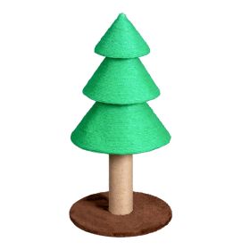 31.5in Christmas Tree Cat Scratcher, Cat Scratching Post For Indoor Cats, Large Sisal Cat Scratching Tree Cat Scratch Tower, Green (Option: Green)