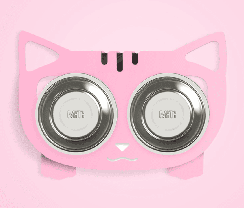 Anti-falling Dog Cat Feeding Water Bowl (Option: Pink-Style2)