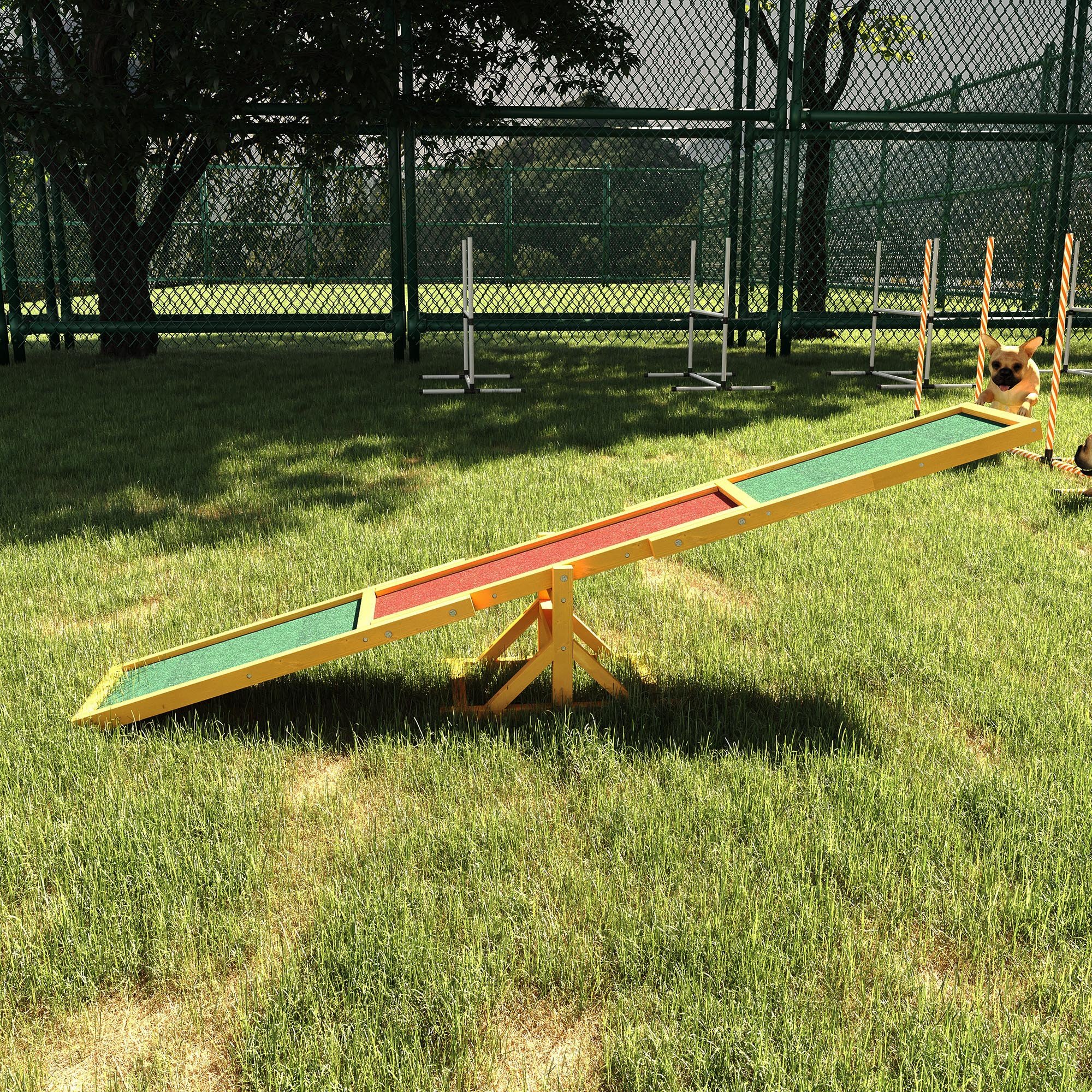 Dog Agility Seesaw for Training and Exercise (Option: Natural Wood-840x360x145 mm)