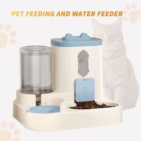 Fully Automatic 2in1 Cat Food Dispenser - Integrated Water And Food Feeding System - Cute Water Dispenser (Option: Bule)