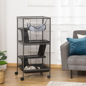 Small Animal Cage Rolling Big Ferret Cage (Option: Gray-550x550x240 mm)