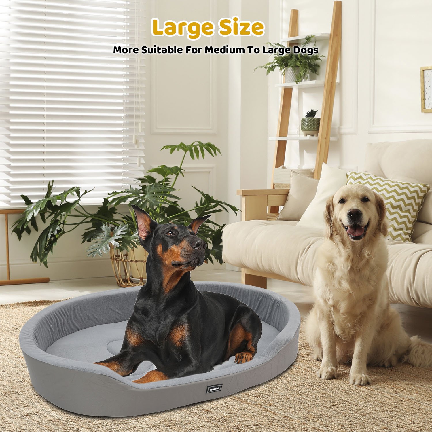 Dog Bed - Warm Plush Pet Bed With Removable Washable Cover, Versatile Dog Mat For Indoor Outdoor Use, Anti-Slip Bottom For Crate, Kennel & Home (Option: Gray 3XL)