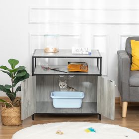Cat Litter Box Enclosure (Option: Grey-780x655x160 mm)