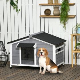 Dog House Outdoor with Porch (Option: Gray-1050x700x210 mm)
