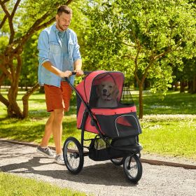 Pet Stroller for Small Dogs and Medium Dogs with Adjustable Canopy (Option: Red-830x440x385 mm)