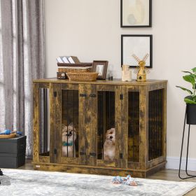 Dog Crate (Option: Rustic Brown-10x10x10 mm)