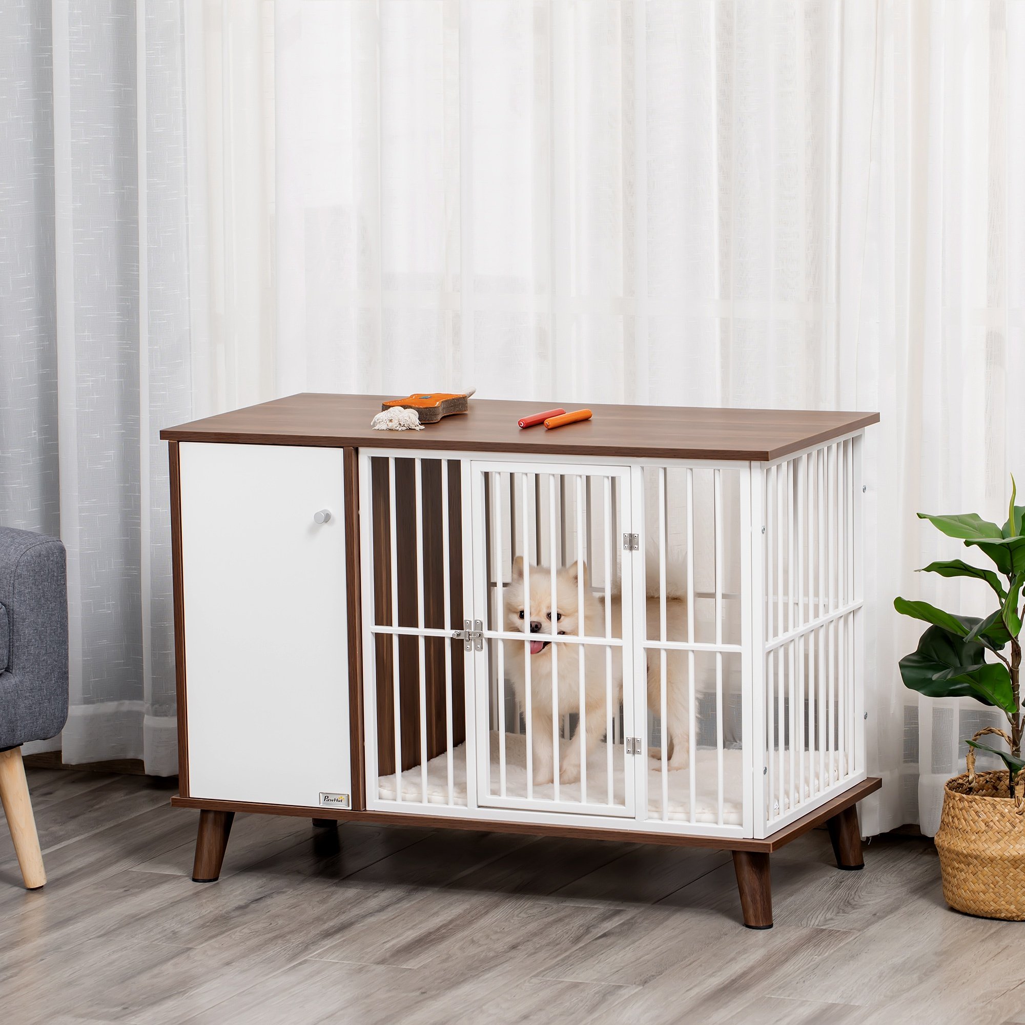 Furniture Style Dog Crate (Option: Brown-1090x675x175 mm)