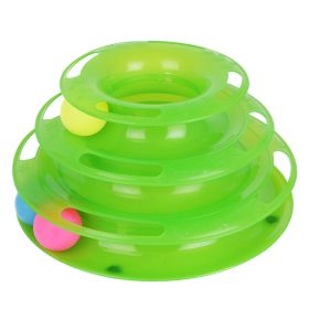 Pet Cat Crazy Ball Disk Interactive Toys Amusement Plate Trilaminar Funny Toy (Option: Green)