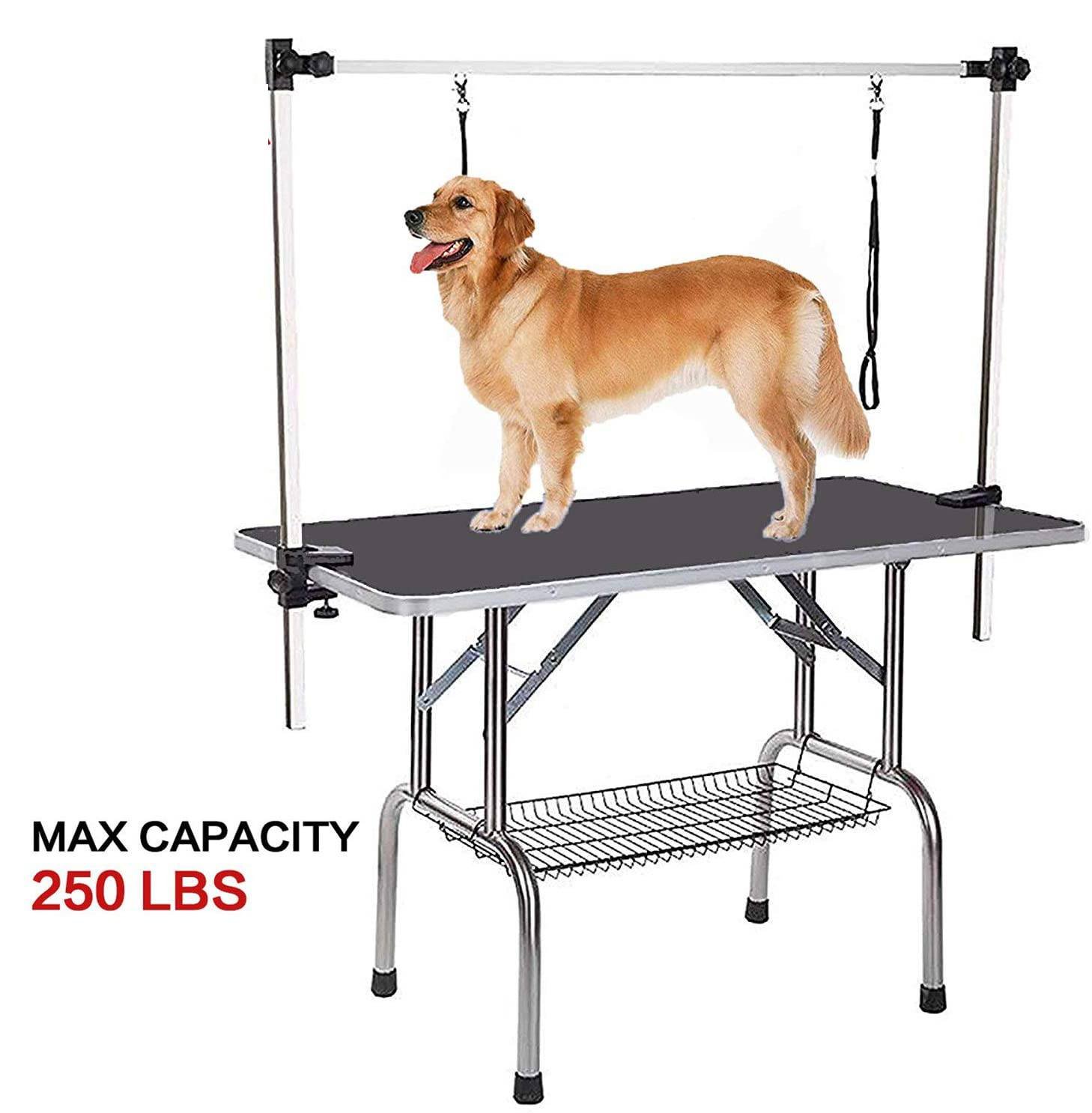 Portable Professional Dog Pet Grooming Table Adjustable Heavy Duty (Option: Black)